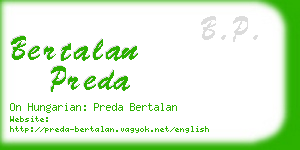 bertalan preda business card